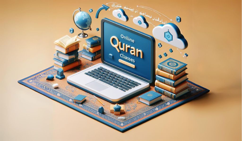  A 3D logo of Best Online Quran Academy, an online platform for learning the Quran.